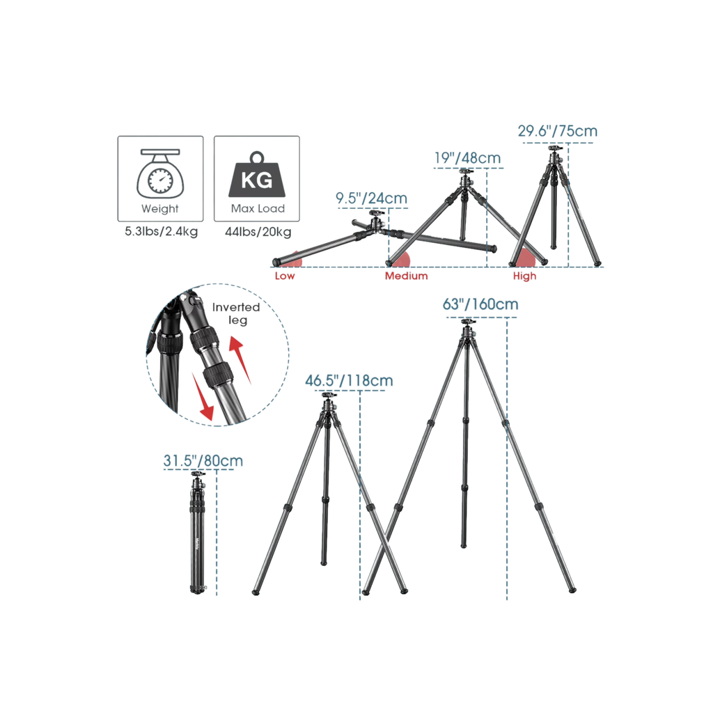 Manbily Heavy Duty Carbon Fibre Shooting Tripod (Restock mid August 2026)