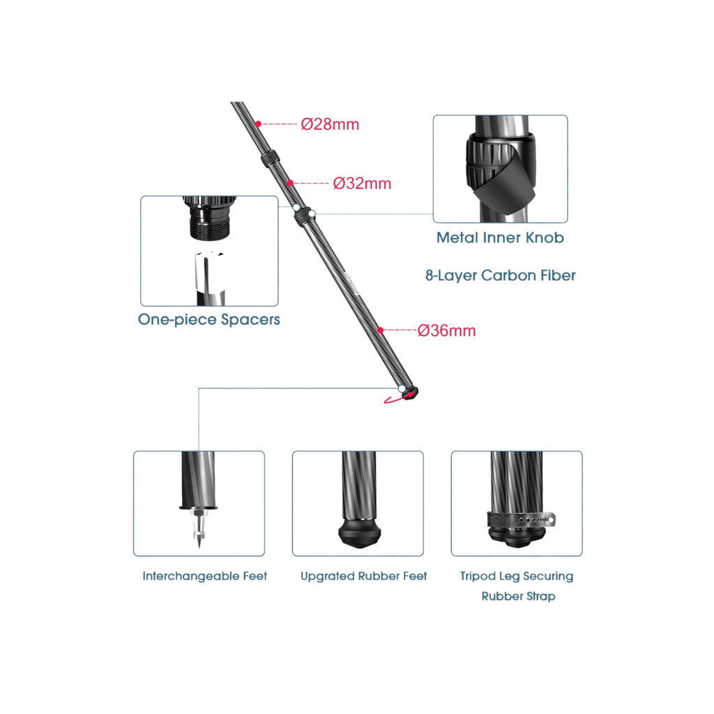 Manbily Heavy Duty Carbon Fibre Shooting Tripod (Restock mid August 2026)