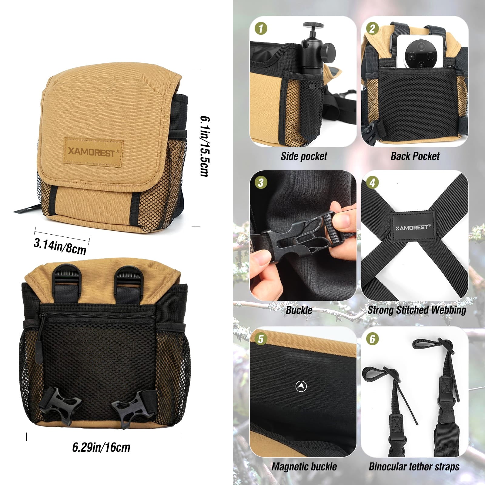 Xamorest Waterproof Nylon Binocular Bag